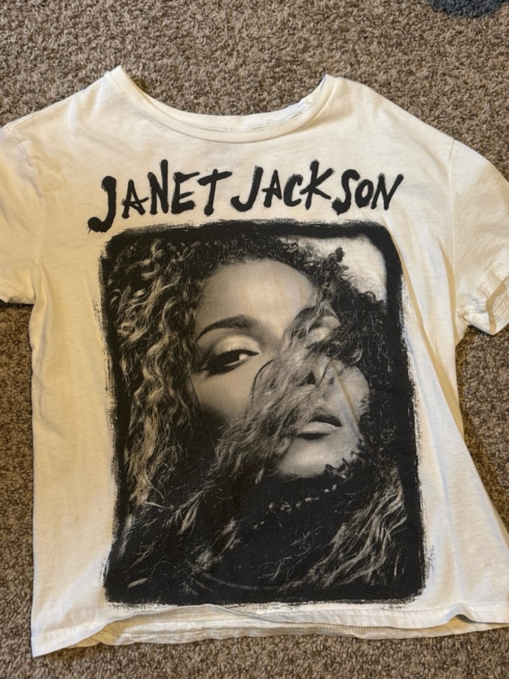 JACKSON Cream Short Sleeve Tee with Black Photo Graphic